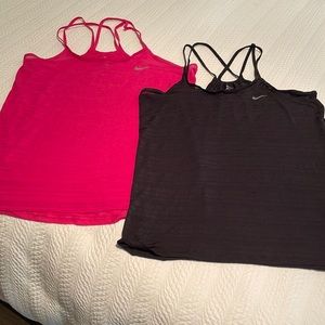 Set of 2 Nike Dri- Fit running tanks